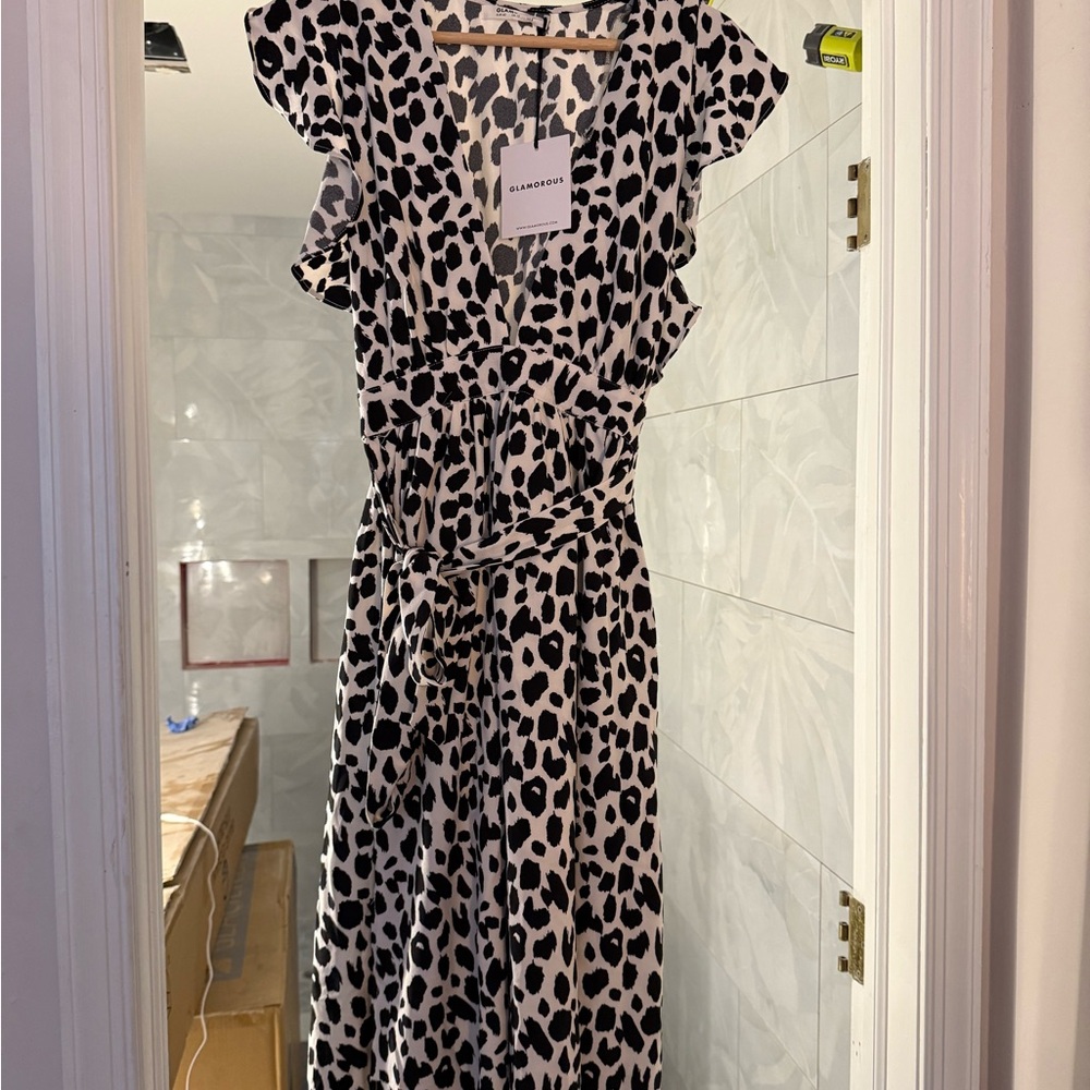 Glamorous Black and White Maxi Dress